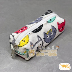 立體零錢包（貓咪圖案，帆布）