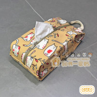 面紙套（貓咪圖案，帆布）